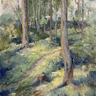 Oil painting, woodland