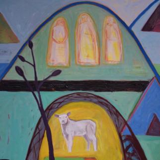 'Transfiguration', three tents. Oil on canvas