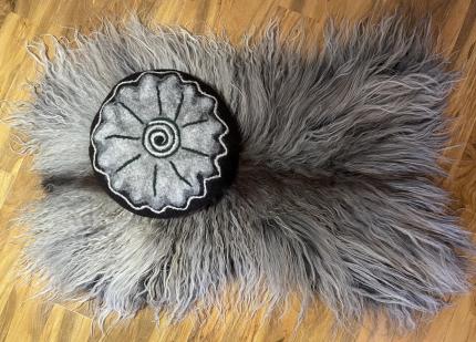 Felted fleece rug and meditation cushion